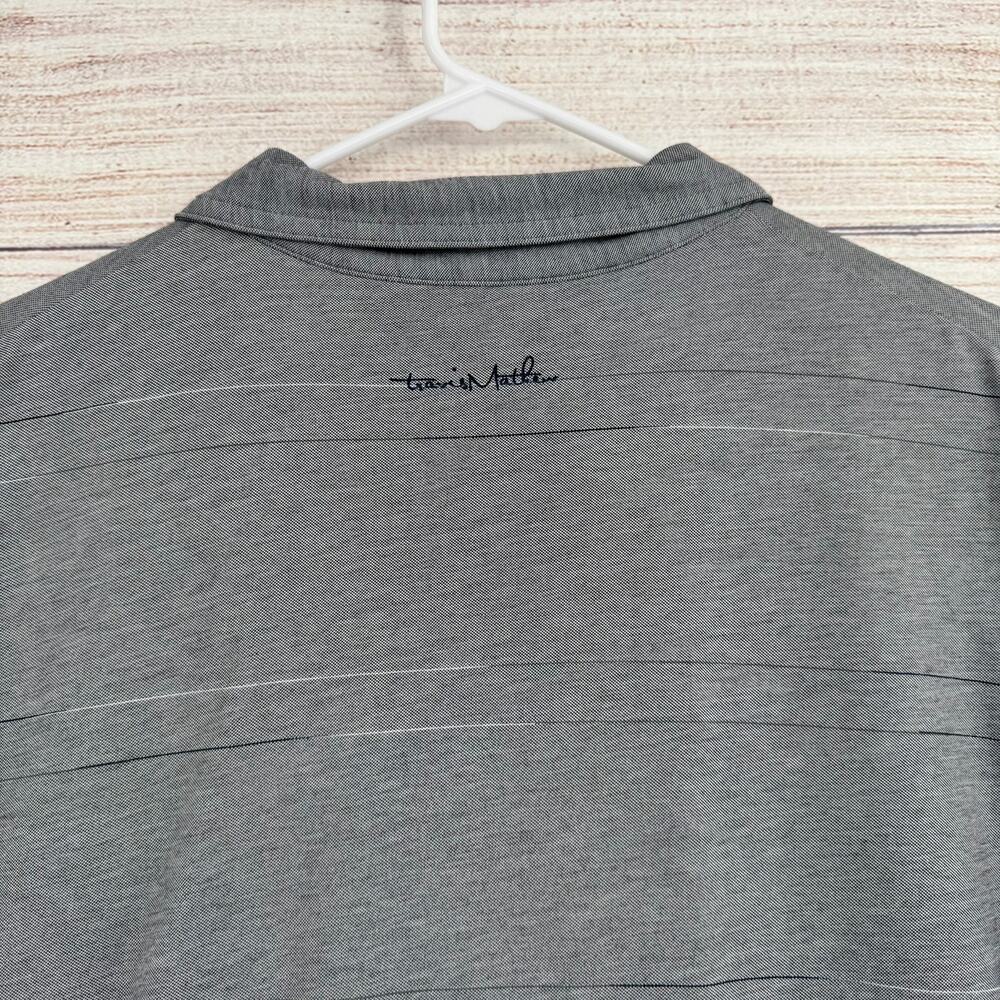 Travis Mathew Golf Pinstripe Polo Shirt Mens‎ XL Gray  Stretch - Picture 3 of 11